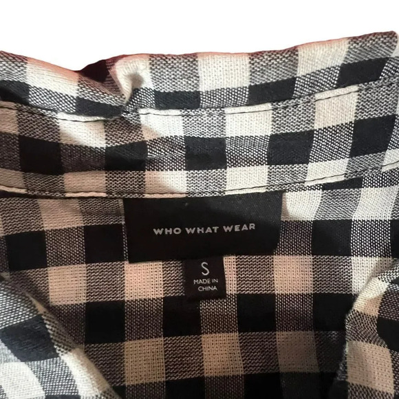 Who What Wear Buffalo Plaid Short Sleeve‎ Button Down 100% Cotton Shirt Size S - Picture 2 of 3